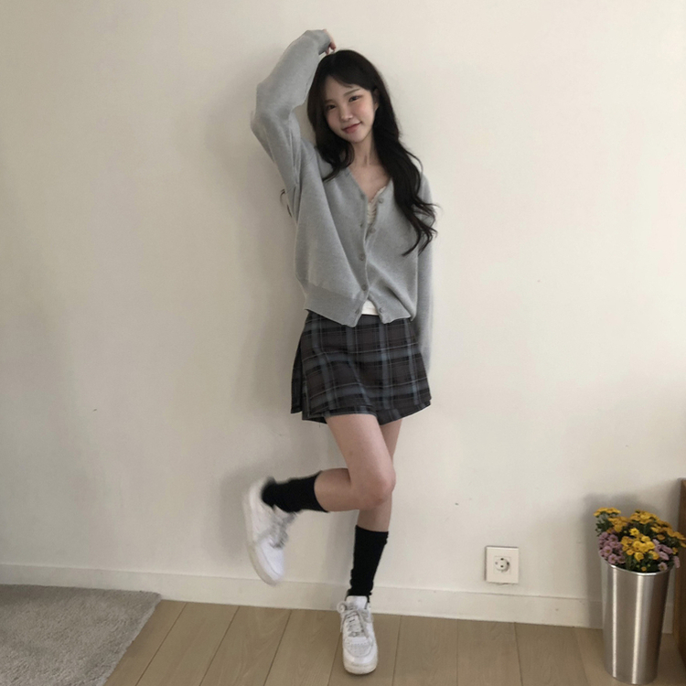 Vネックベージックカーディガン(13color) LIGHT GRAY