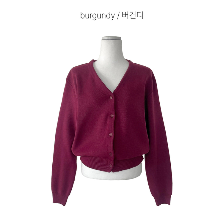 Vネックベージックカーディガン(13color)