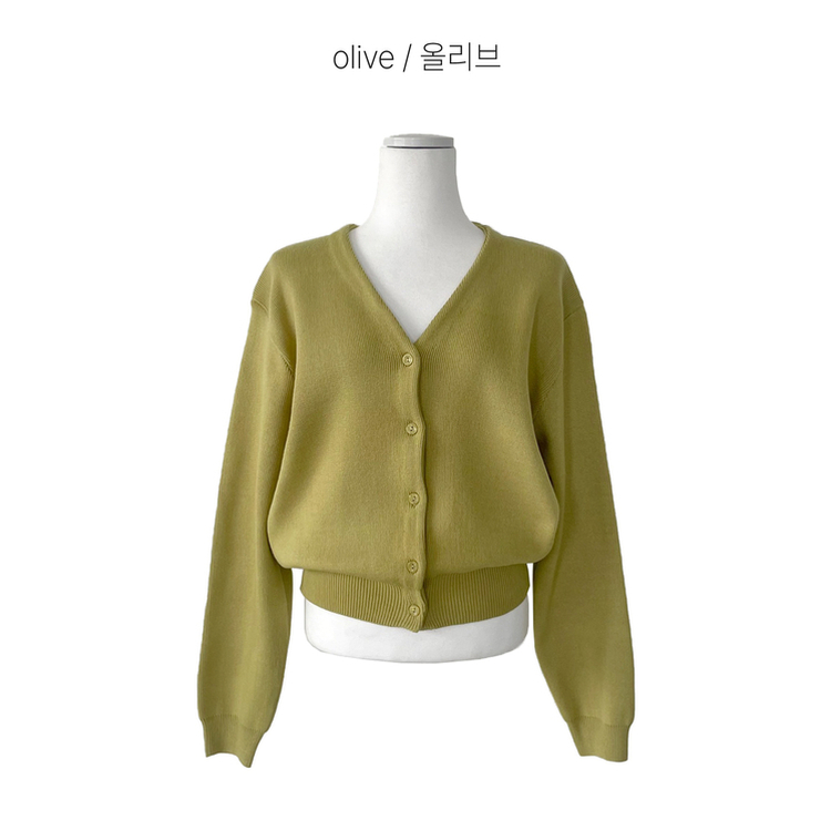 Vネックベージックカーディガン(13color)