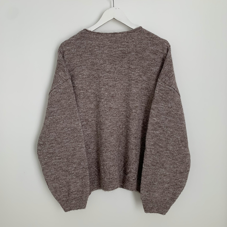 힙덮는길이 포근한 브이넥 아방핏 모헤어 여리여리 폭닥 벌룬 니트가디건 빅사이즈