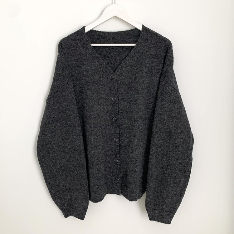 힙덮는길이 포근한 브이넥 아방핏 모헤어 여리여리 폭닥 벌룬 니트가디건 빅사이즈