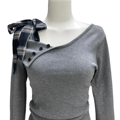 チェックリボンドワンオフTシャツ