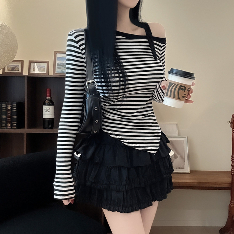 フレアフリルティアードミニスカート BLACK