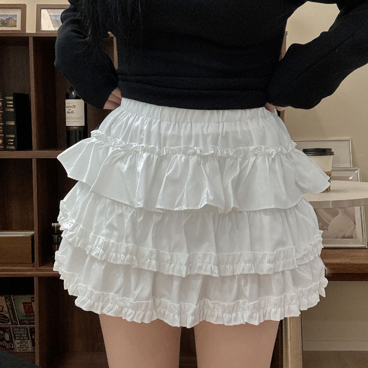 フレアフリルティアードミニスカート IVORY