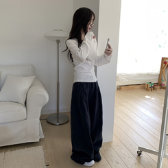 ドットラウンド長袖Tシャツ IVORY