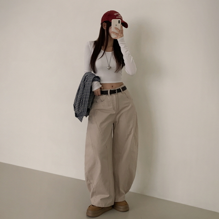 유어즈 레터링 팬츠 베이지