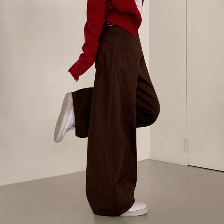 유어즈 레터링 팬츠 브라운