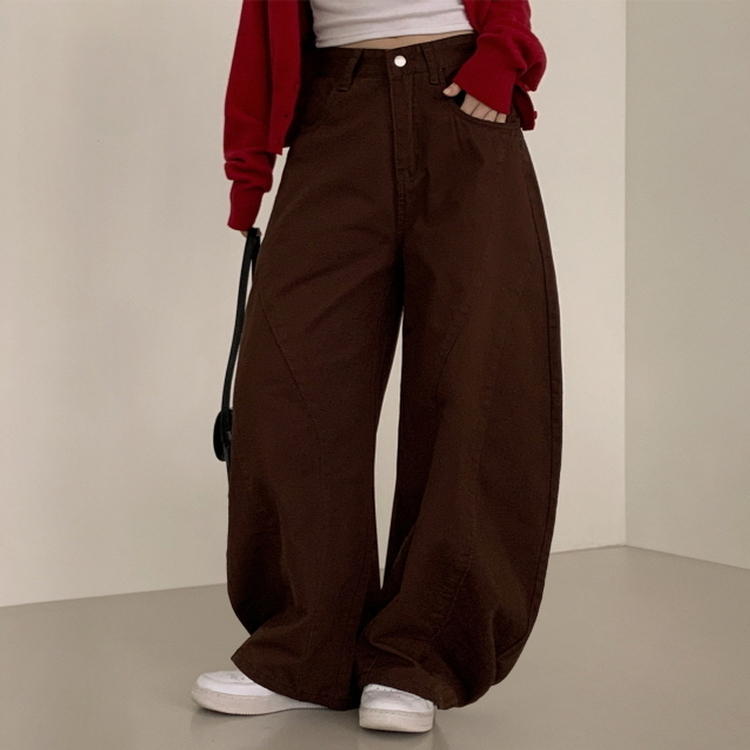 유어즈 레터링 팬츠 브라운