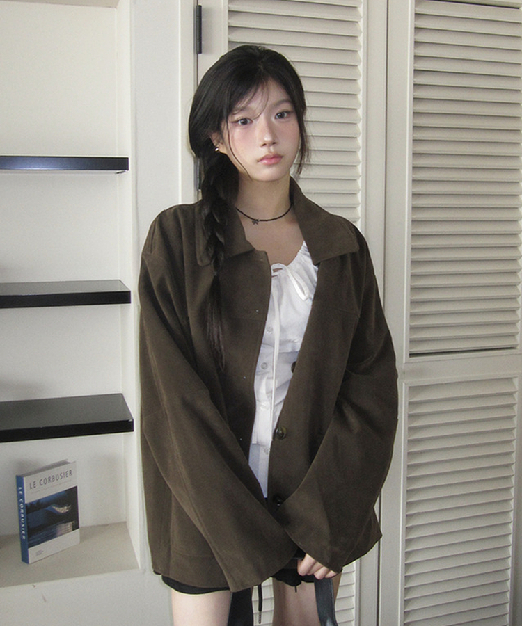 スエードフォーマルフィットジャケット BROWN