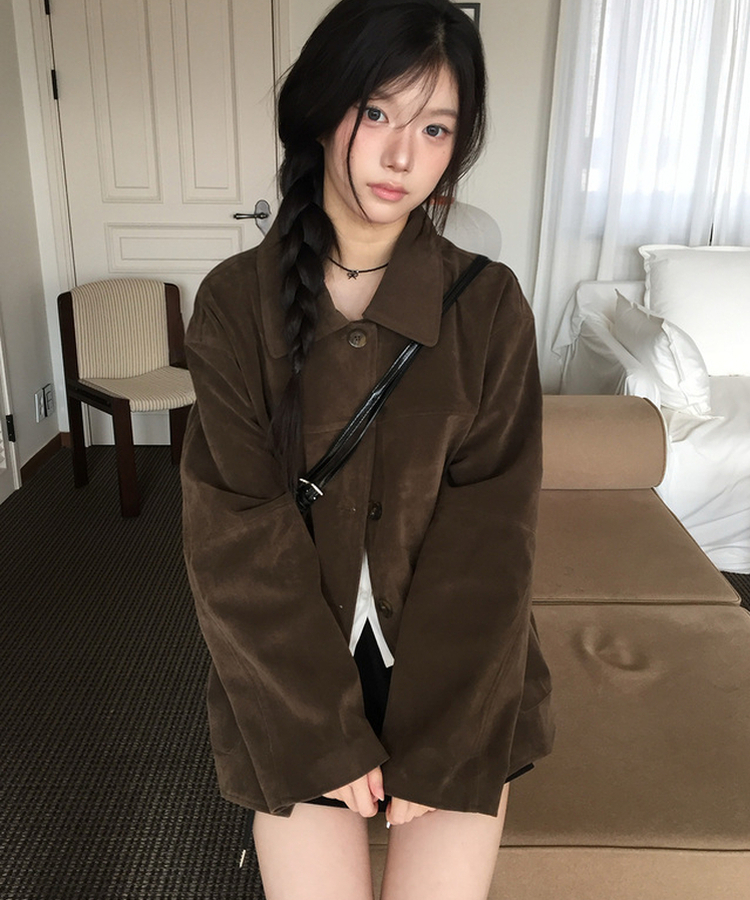 スエードフォーマルフィットジャケット BROWN