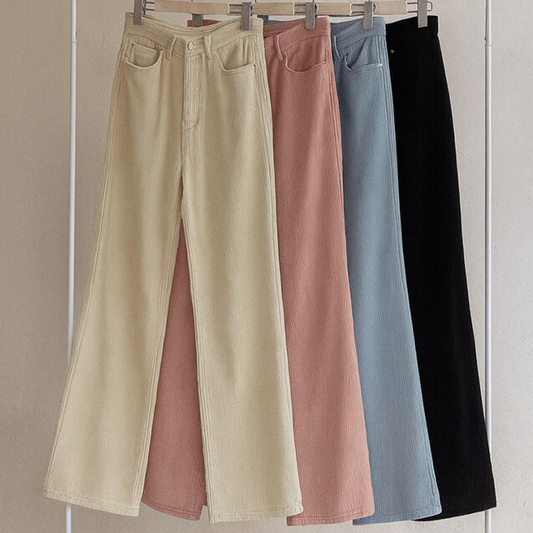 풀럼 3기장 골덴 와이드 팬츠