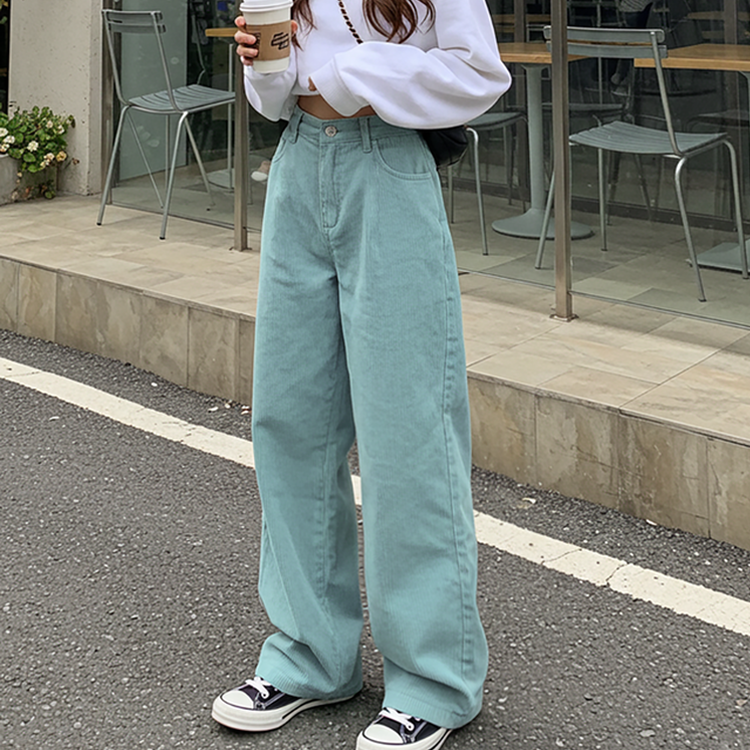 풀럼 3기장 골덴 와이드 팬츠