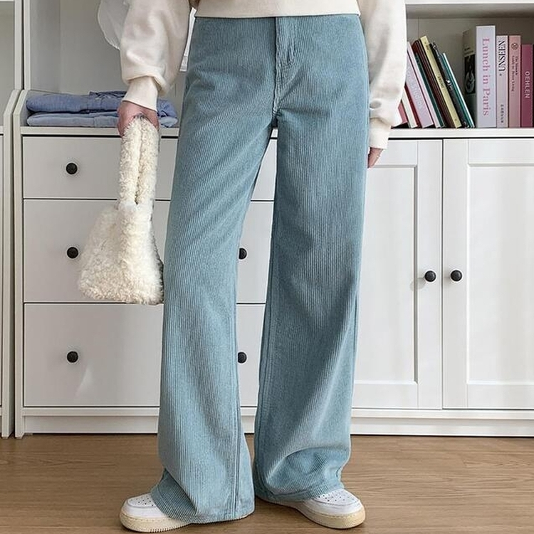 풀럼 3기장 골덴 와이드 팬츠