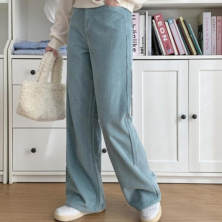 풀럼 3기장 골덴 와이드 팬츠