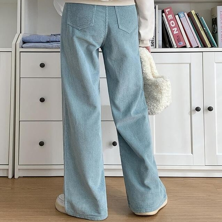 풀럼 3기장 골덴 와이드 팬츠