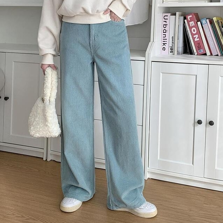 풀럼 3기장 골덴 와이드 팬츠