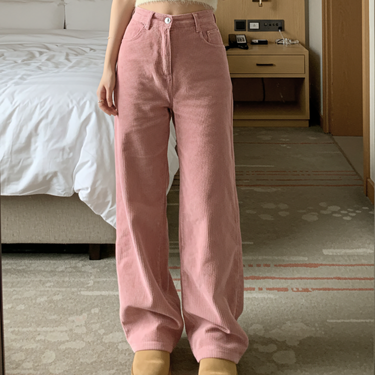 풀럼 3기장 골덴 와이드 팬츠