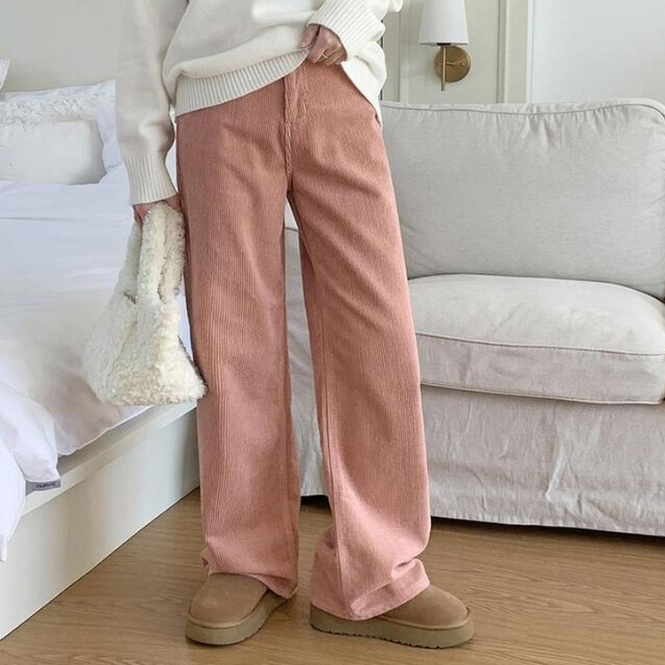 풀럼 3기장 골덴 와이드 팬츠