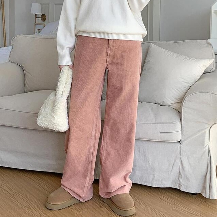 풀럼 3기장 골덴 와이드 팬츠