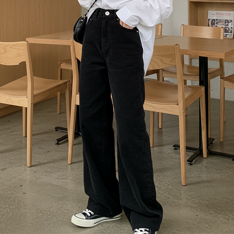 풀럼 3기장 골덴 와이드 팬츠