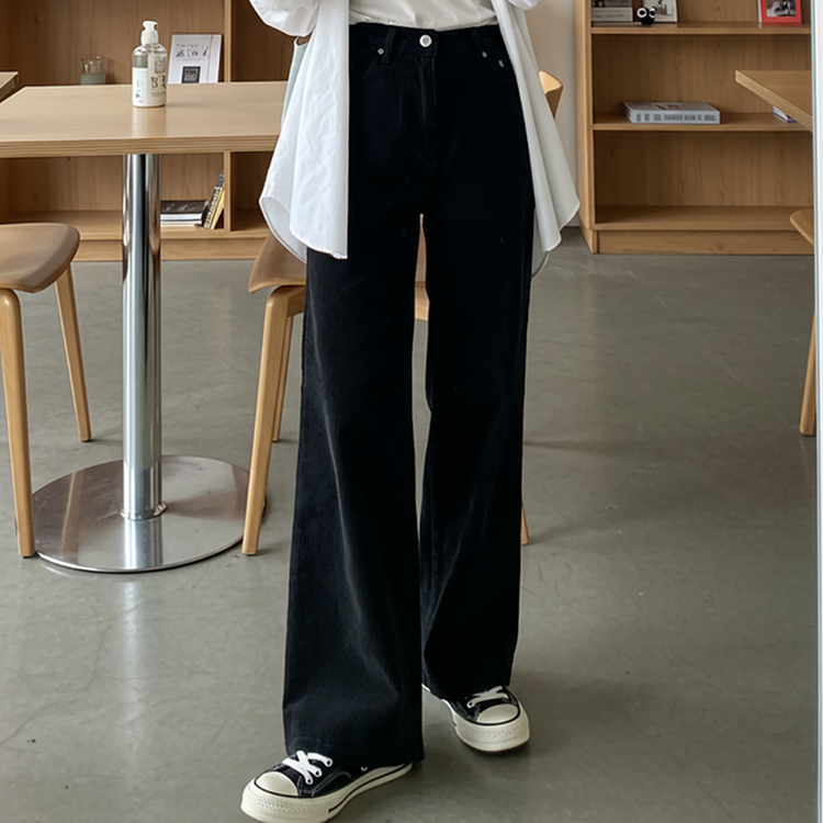 풀럼 3기장 골덴 와이드 팬츠