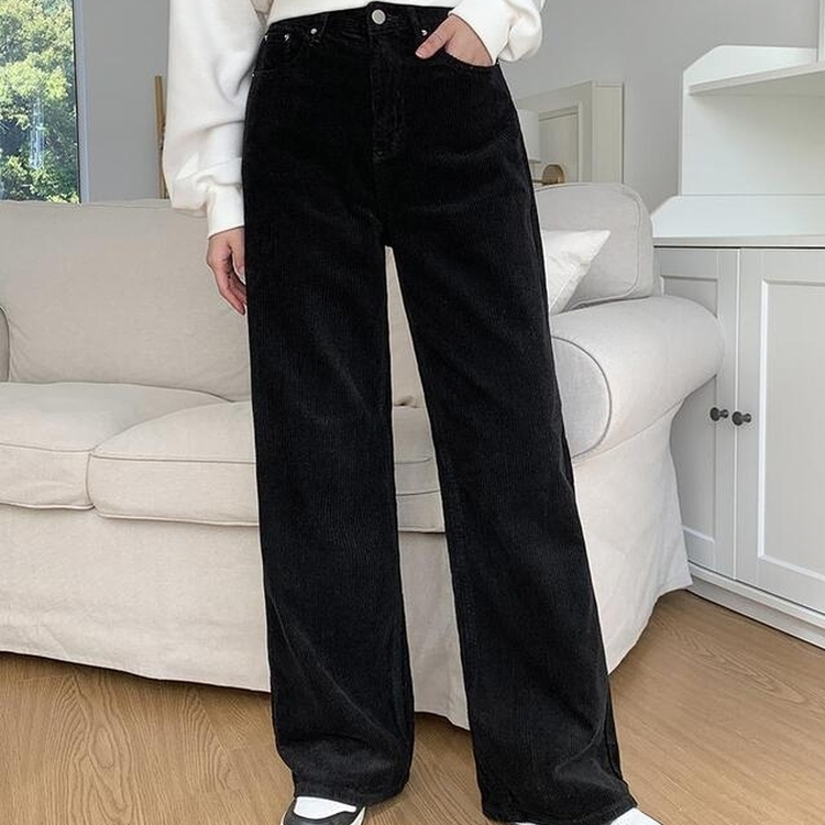 풀럼 3기장 골덴 와이드 팬츠