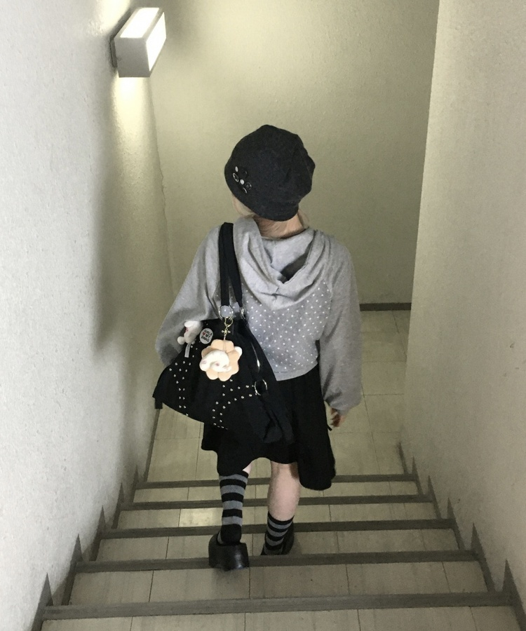 リボンポケットプリーツスカート BLACK