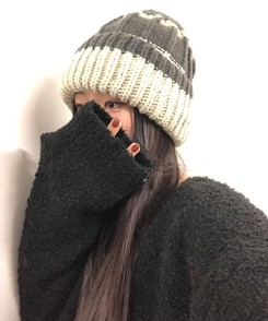 バイカラーウインタービーニー GREY