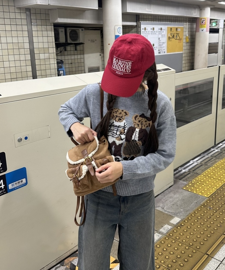 スエードボアバックパック DEEP BEIGE