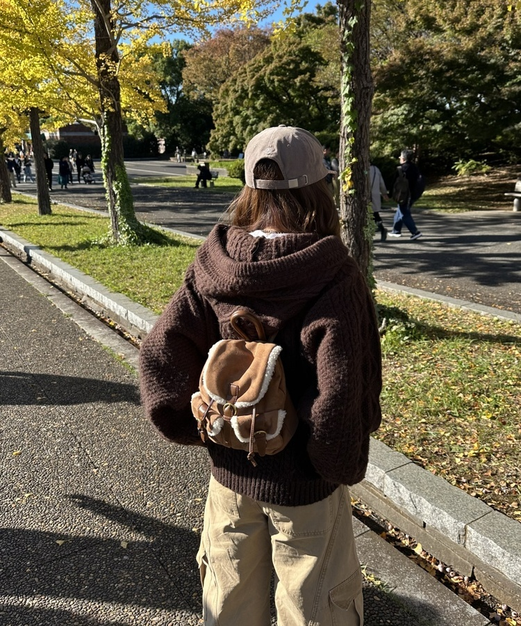 スエードボアバックパック DEEP BEIGE