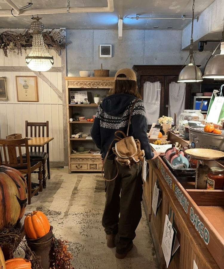 スエードボアバックパック DEEP BEIGE