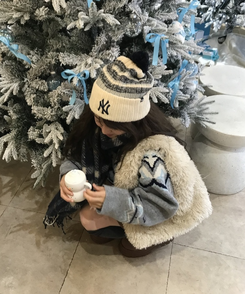 윈터 털 미니 백 아이보리