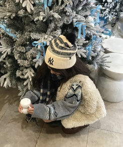 윈터 털 미니 백 아이보리