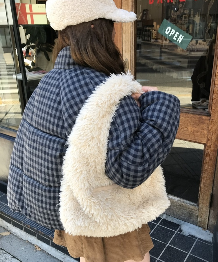 윈터 털 미니 백 아이보리