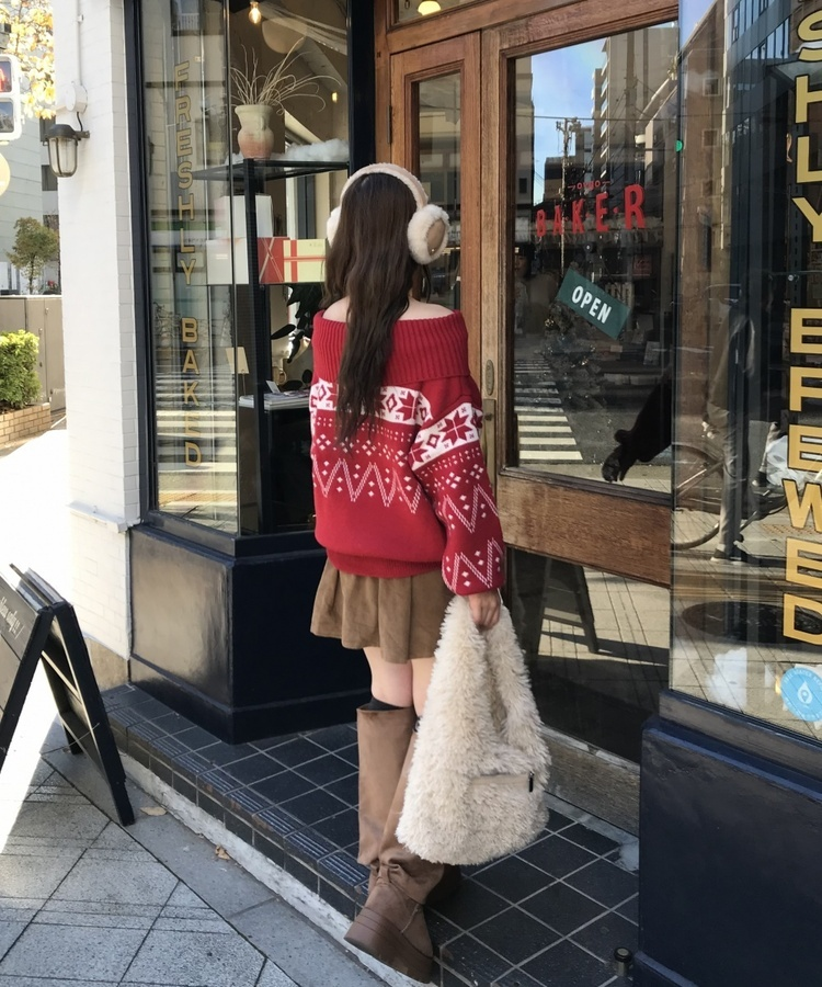 윈터 털 미니 백 아이보리