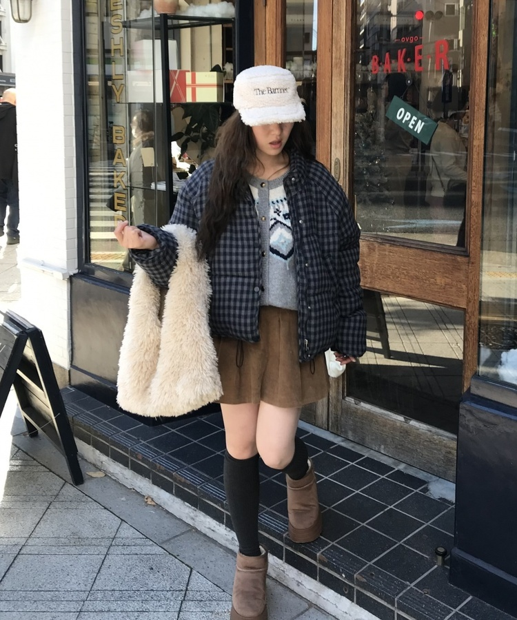 윈터 털 미니 백 아이보리