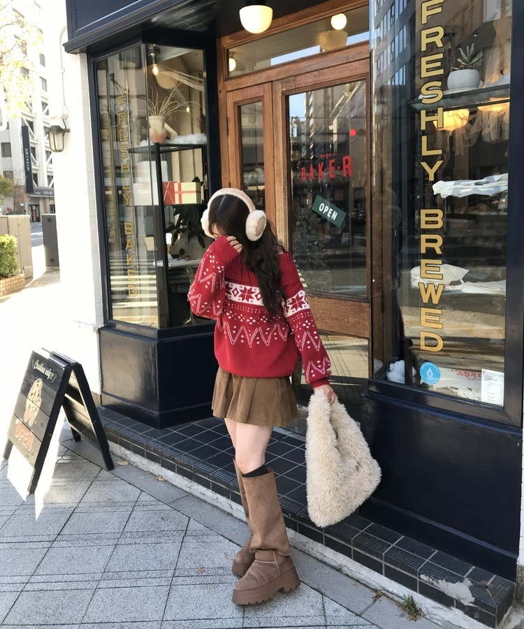 윈터 털 미니 백 아이보리