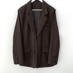 초겨울까지 리얼오버핏 소매롤업 싱글 스탠다드 박시 블레이저 하프 자켓