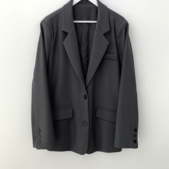 초겨울까지 리얼오버핏 소매롤업 싱글 스탠다드 박시 블레이저 하프 자켓