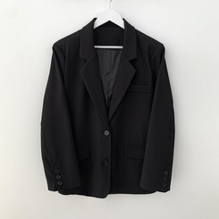 초겨울까지 리얼오버핏 소매롤업 싱글 스탠다드 박시 블레이저 하프 자켓