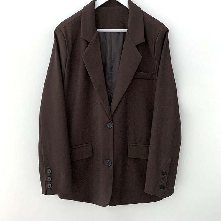 초겨울까지 리얼오버핏 소매롤업 싱글 스탠다드 박시 블레이저 하프 자켓