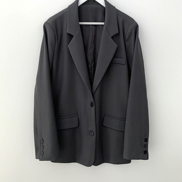 초겨울까지 리얼오버핏 소매롤업 싱글 스탠다드 박시 블레이저 하프 자켓