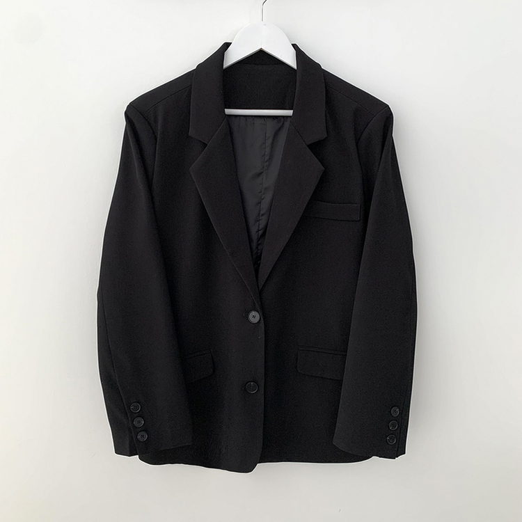 초겨울까지 리얼오버핏 소매롤업 싱글 스탠다드 박시 블레이저 하프 자켓