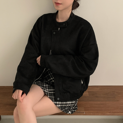 スエードブルゾンクロップジャケット BLACK