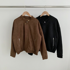 スエードブルゾンクロップジャケット