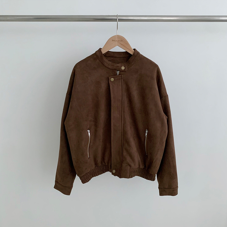 スエードブルゾンクロップジャケット