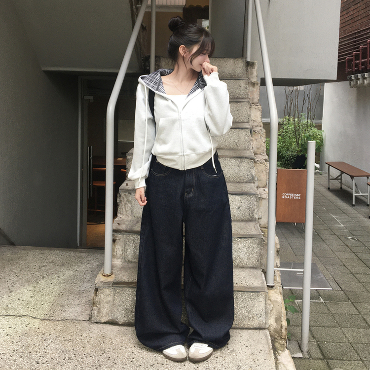 쏘드 백포켓 빅포켓 숏 롱 와이드 벌룬 생지 데님 팬츠 다크블루