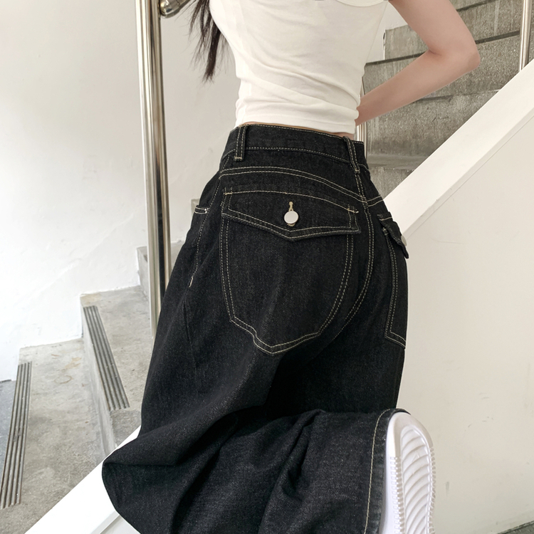 쏘드 백포켓 빅포켓 숏 롱 와이드 벌룬 생지 데님 팬츠 흑청