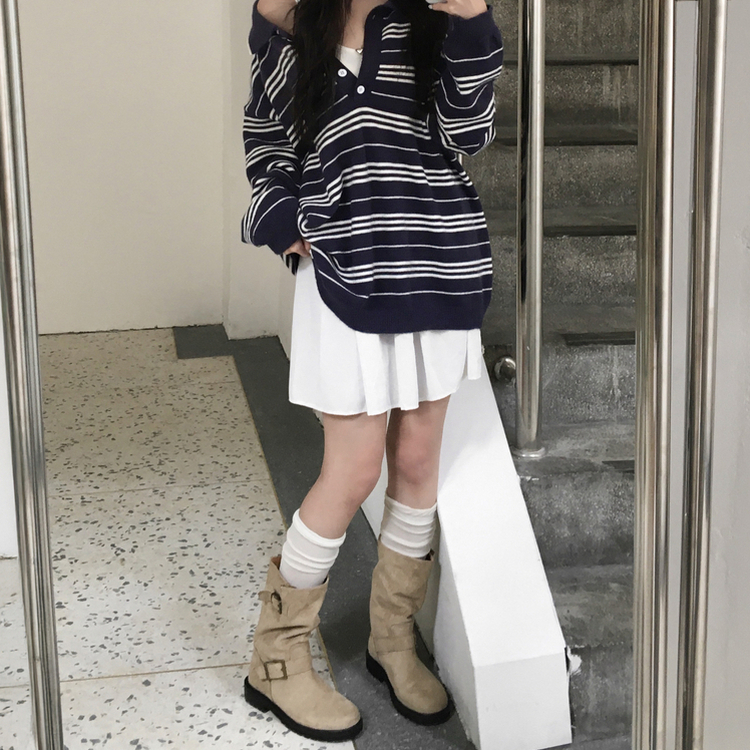 니더 스웨이드 벨트 버클 미들 부츠 워커 신발