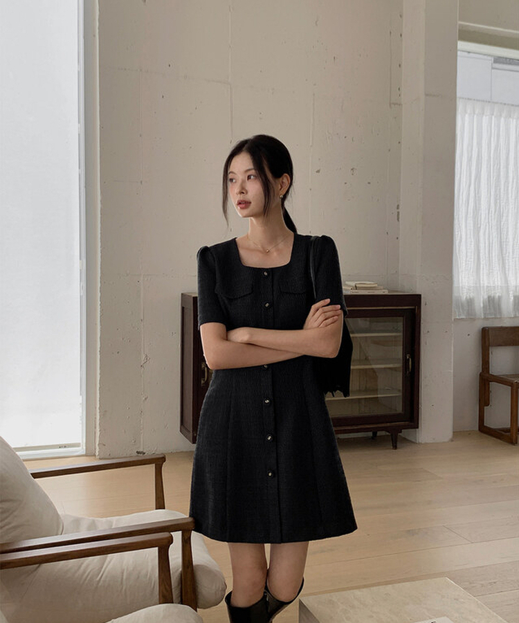セリーヌツイードワンピース｜ミニワンピース｜韓国ファッション通販 SONA